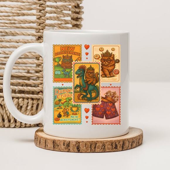 No brand Other - Dungeon Crawler Carl 15 oz Mug Coffee Cup Donut Cat Funny Novel Book 10